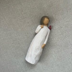 Willow Tree Figurine with Red Bird and Cream Dress